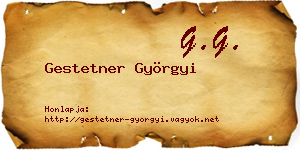 Gestetner Györgyi névjegykártya